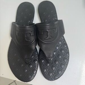 Tory Burch Black Quilted Flats